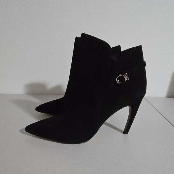 Sam Edelman Shoes - Sam Edelman Black Suede Fiora Ankle Heel Boot Size 7